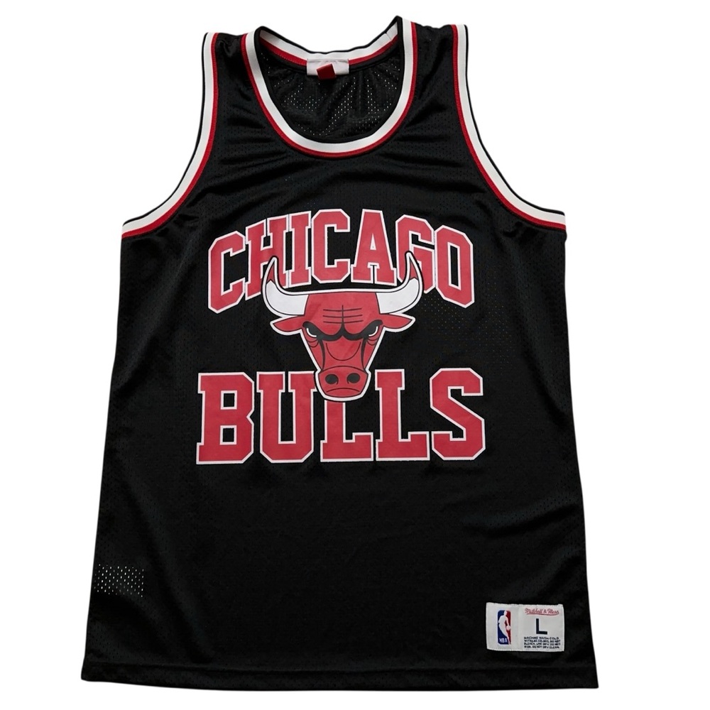 Mitchell & Ness Basketball Jersey Mens Size L NBA Chicago Bulls Mesh Black